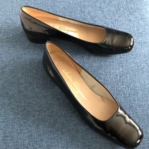 Salvatore Ferragamo Black Patent Leather Shoes